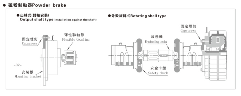 磁粉制動器安裝方式，磁粉制動器廠家常用7種方式